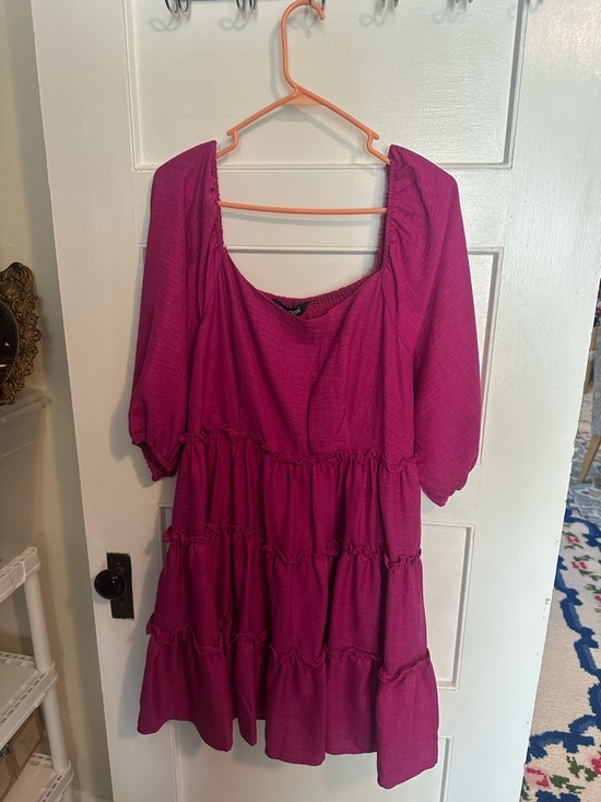 DAVI & DANI Dresses & Skirts - DAVI & DANI Fuchsia Tiered Mini Dress